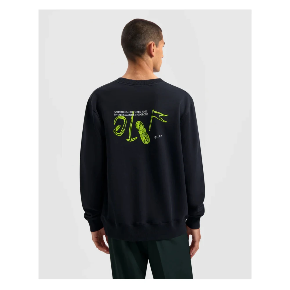 Olaf Hussein Zwart Sweater Zwart Black Heren