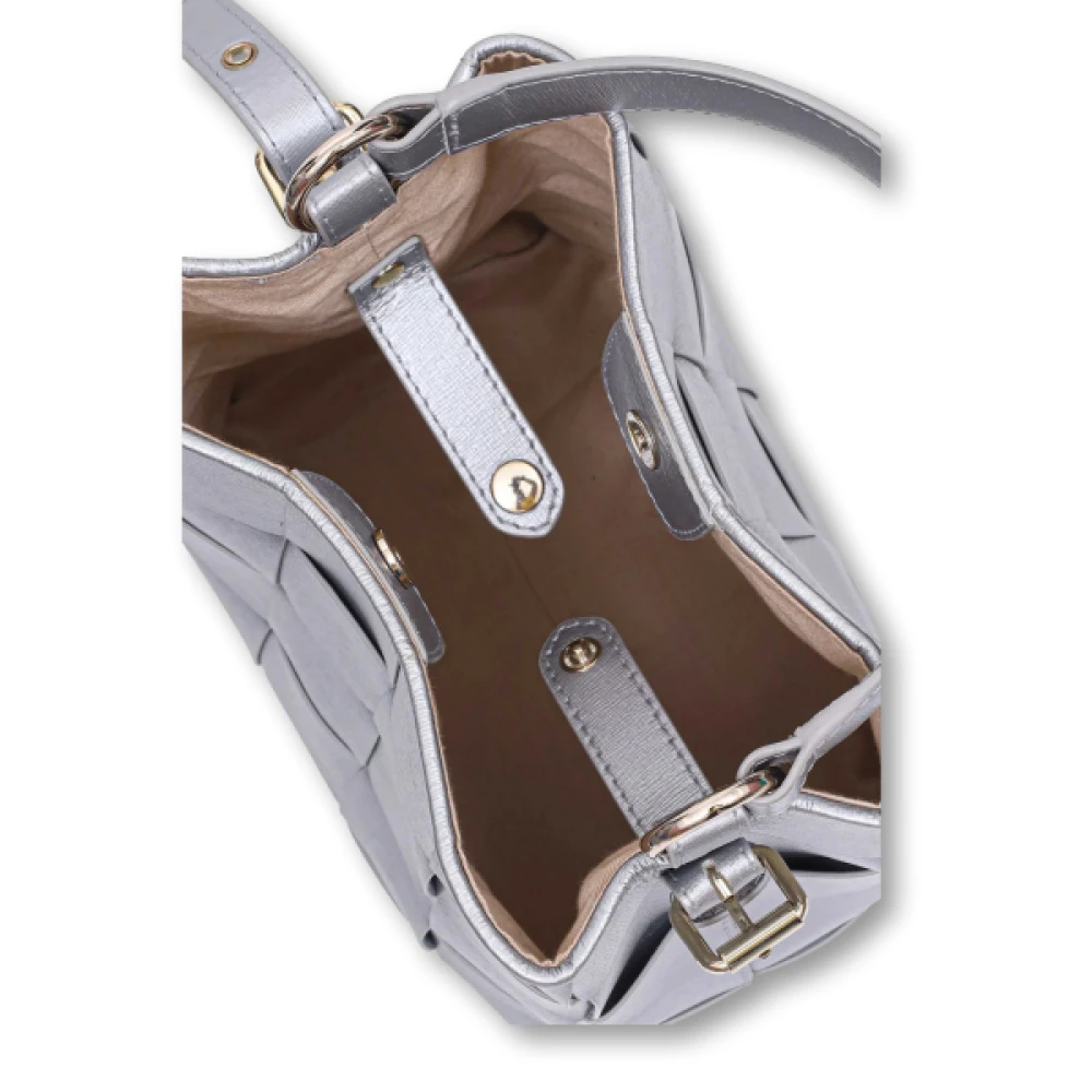 Núnoo Gevlochten Chiara Crossbody Tas Gray Dames