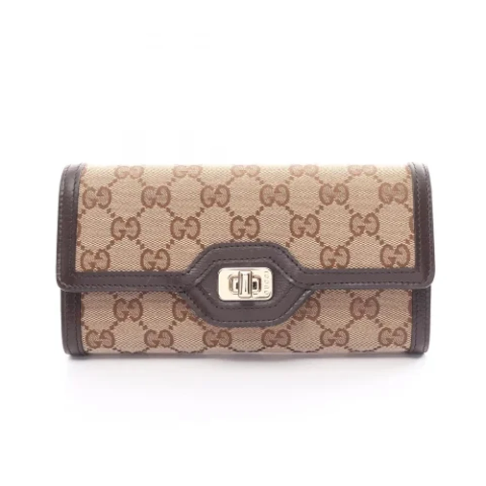 Gucci Vintage Pre-owned Canvas wallets Beige Dames