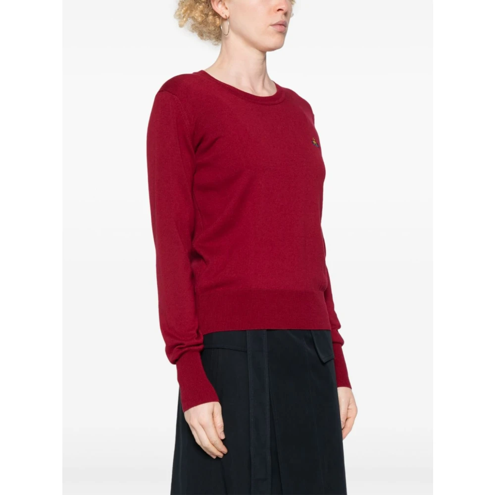 Vivienne Westwood Bordeaux Ribgebreide Trui Red Dames