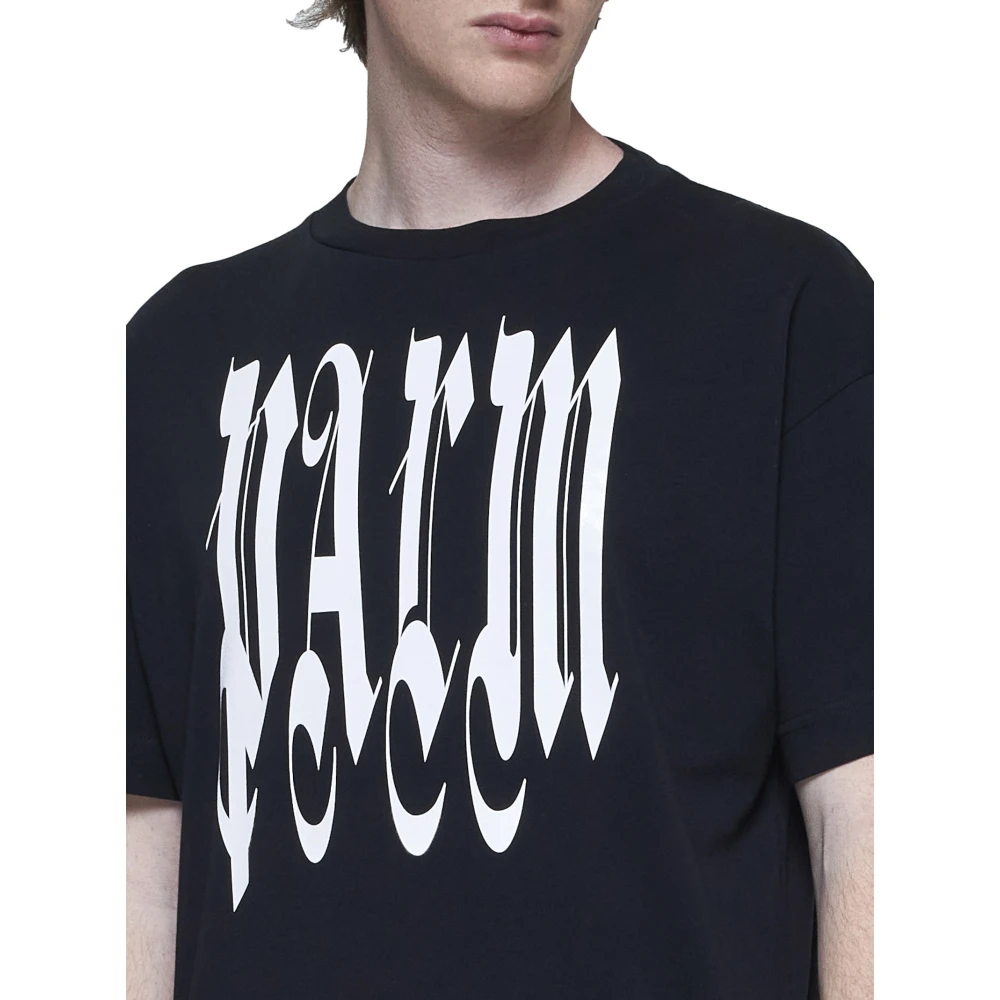 Palm Angels Gothic Palm T-shirt Black Heren