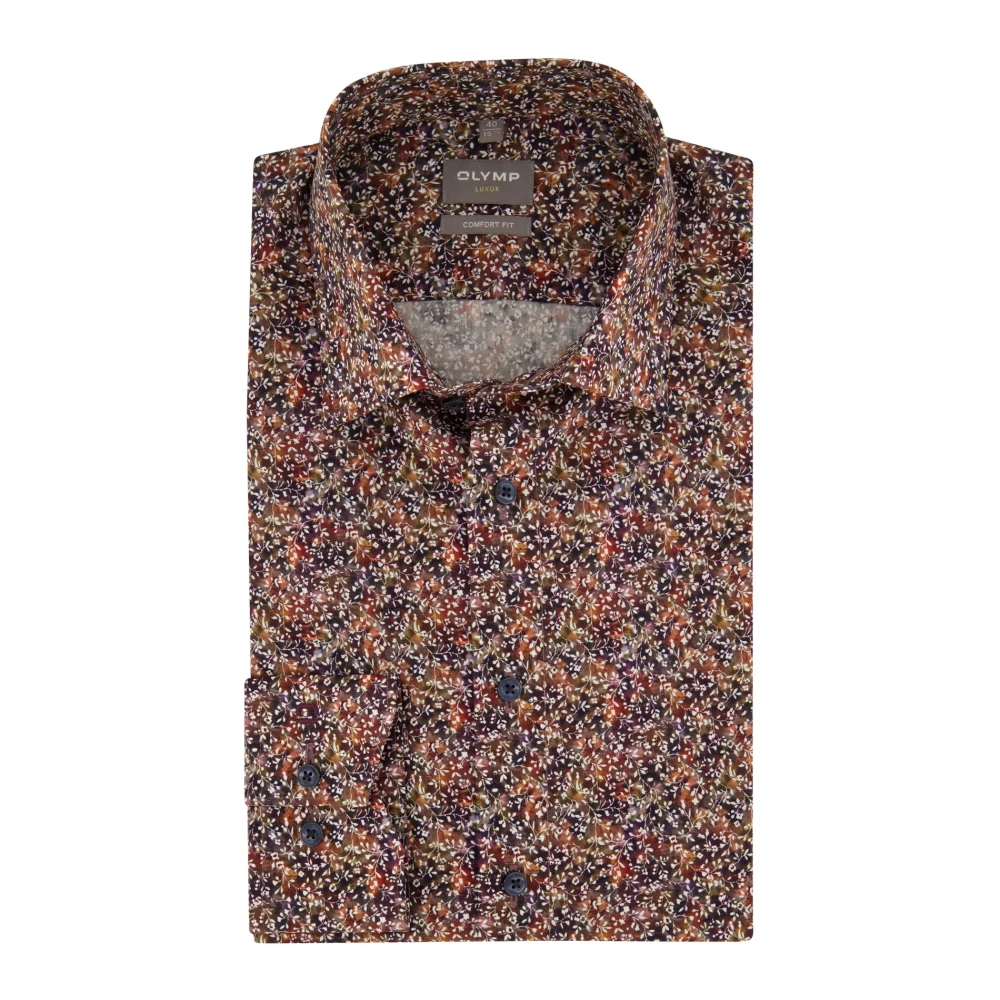 Olymp Bruine zakelijke overhemd Multicolor Heren