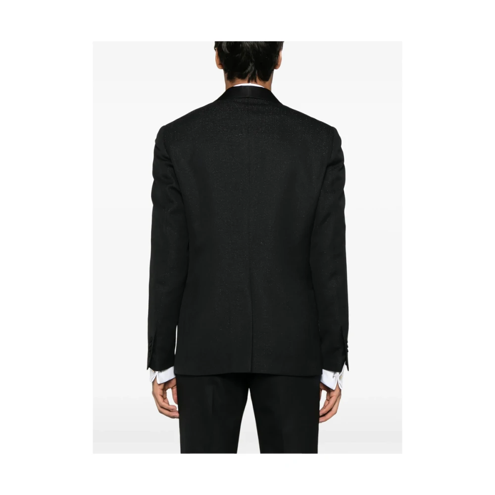 Lardini Zwarte Jas met Achterventilatie Black Heren