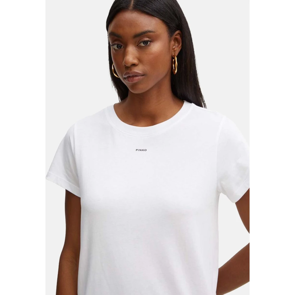 pinko Casual Katoenen T-Shirt voor Vrouwen White Dames