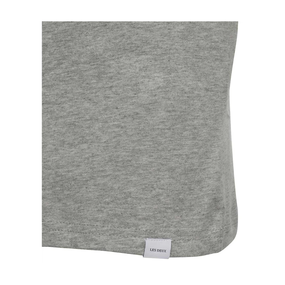 Les Deux Geribbelde katoenen T-shirt Gray Heren