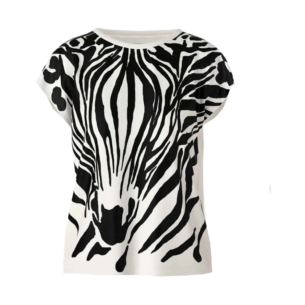 Marc Cain Offwhite Zebra Print T-shirt White Dames