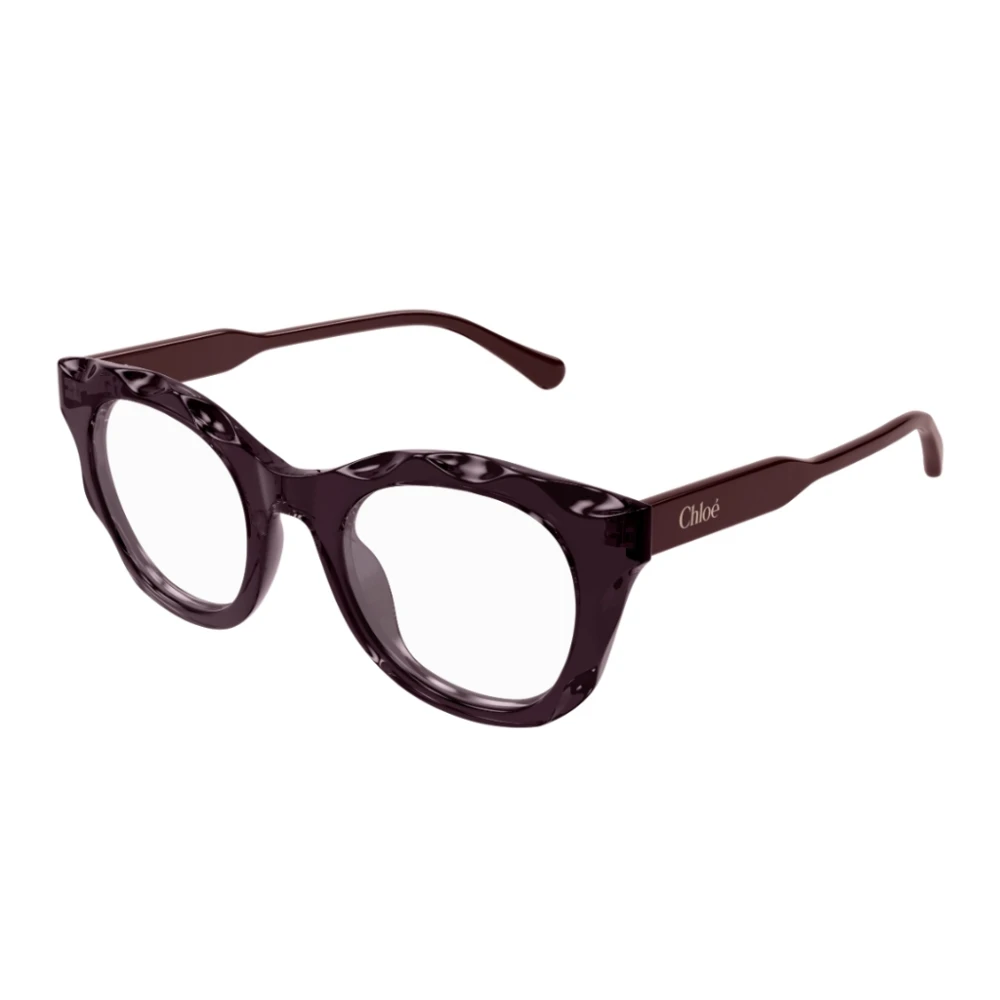 Chloé Ronde acetaatbril met golvend patroon Red Unisex