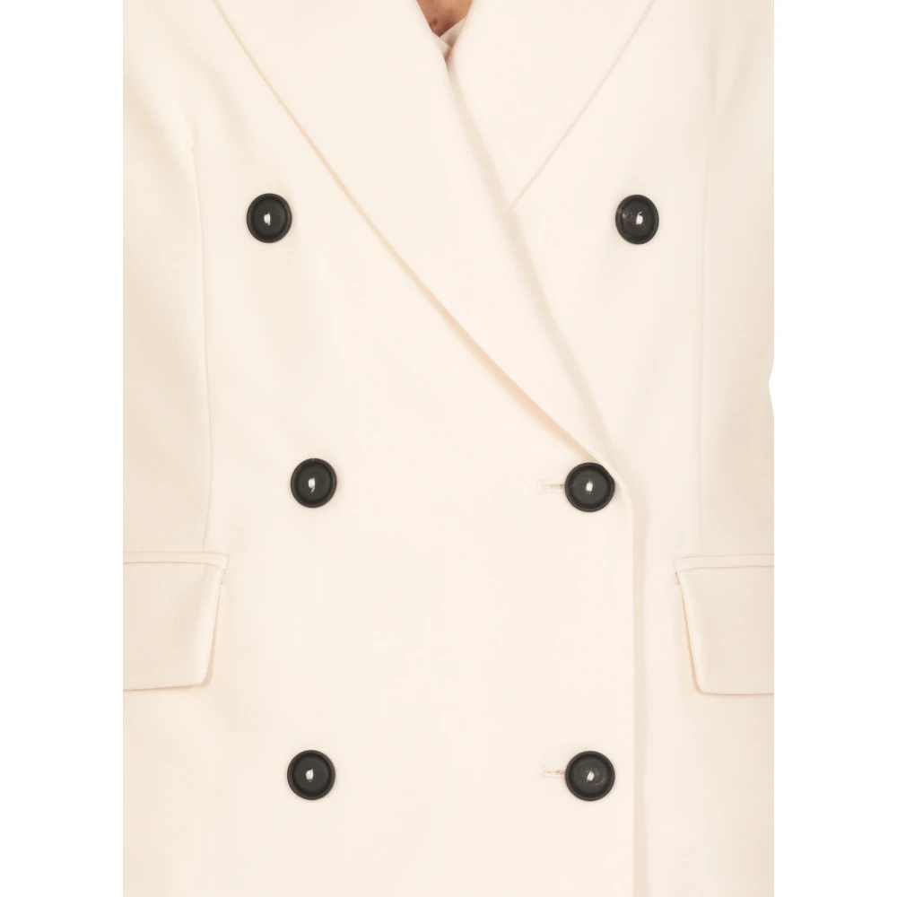Antonelli Firenze Ivoor Double-Breasted Blazer voor Vrouw Beige Dames