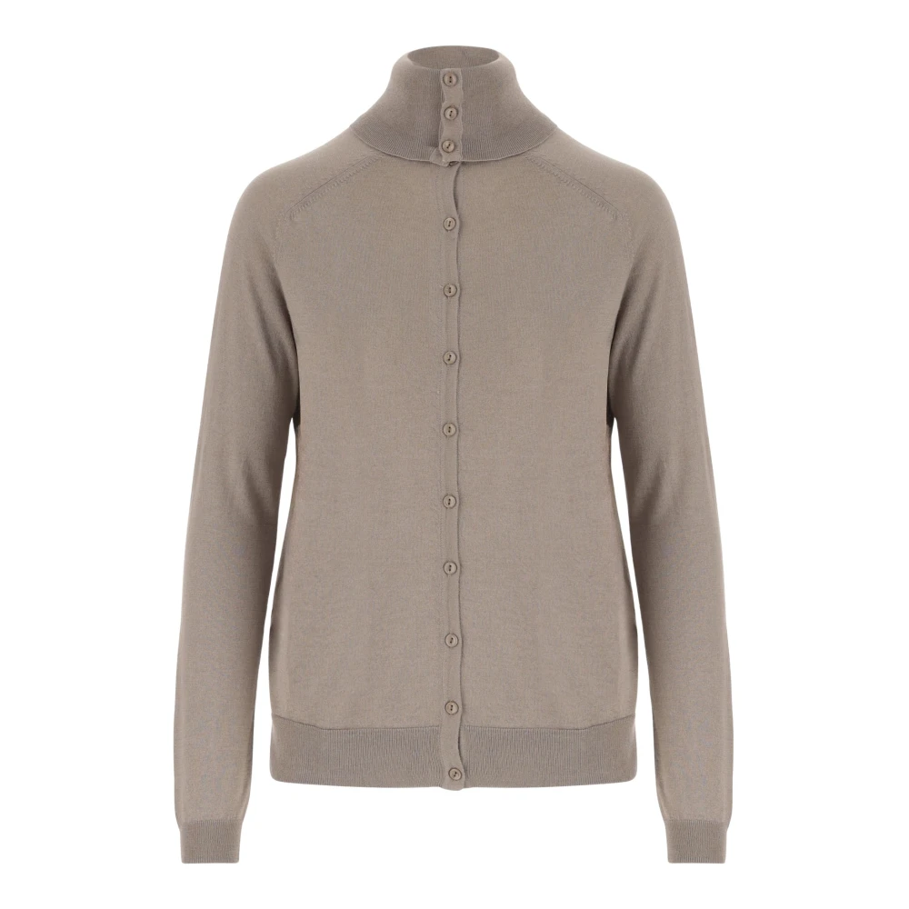 Wild Cashmere Zijde en Kasjmier Hoge Kraag Trui Beige Dames