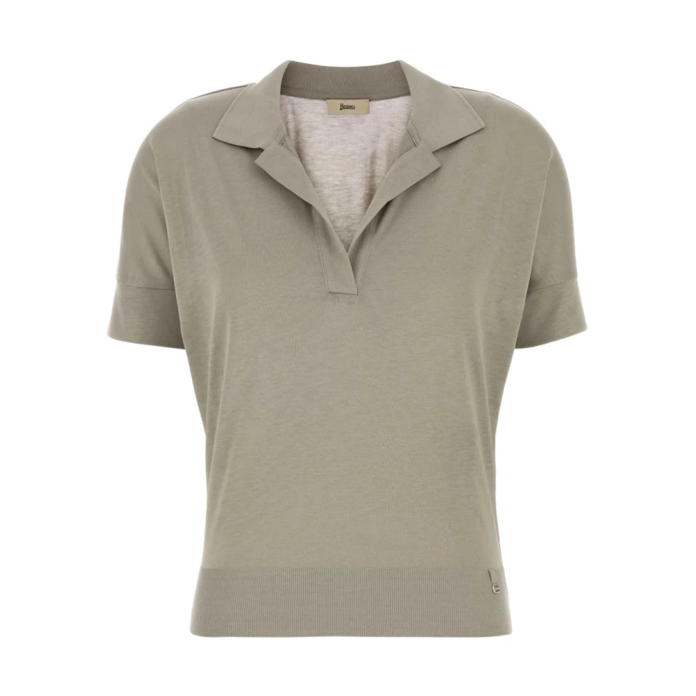 Herno Vrouw Grijs Polo Shirt Van Katoenmix