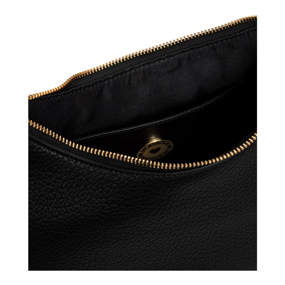 Love Moschino Logo Hobo Tas met Verstelbare Band Black Dames