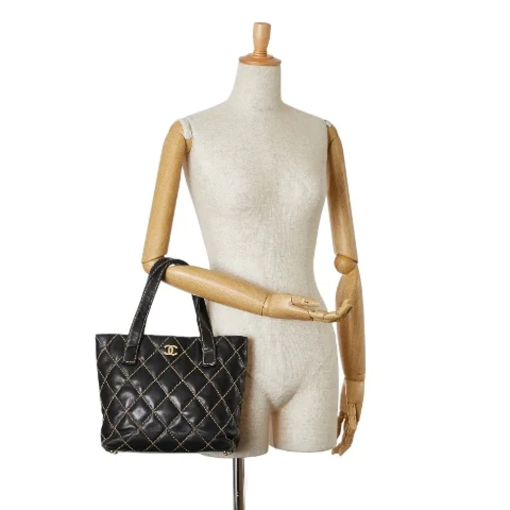 Chanel Vintage Pre-owned Leather chanel-bags Blue Dames