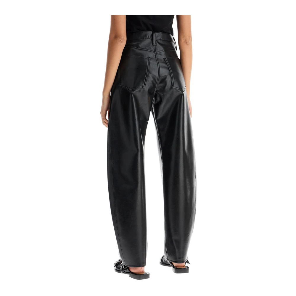 Agolde Barrel Leren Broek Black Dames