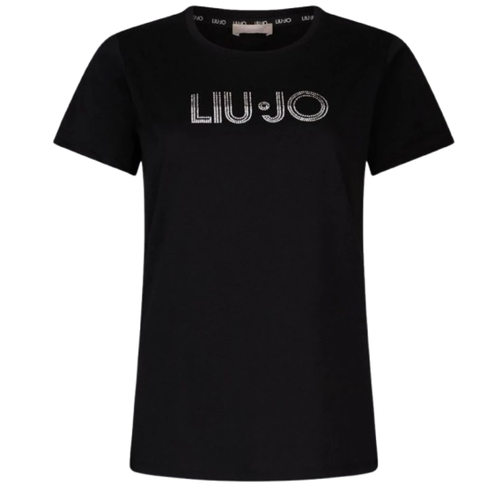 Liu Jo Women's Black T-Shirt With Rhinestones - T-Shirts - 2XS - Tops