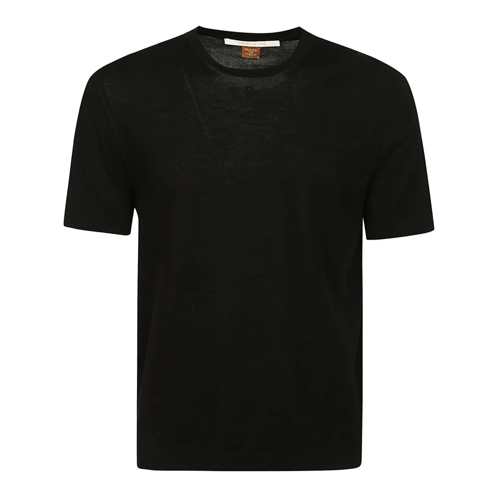 Hindustrie Zwarte Half-Mouw Lichtgewicht T-Shirt Black Heren