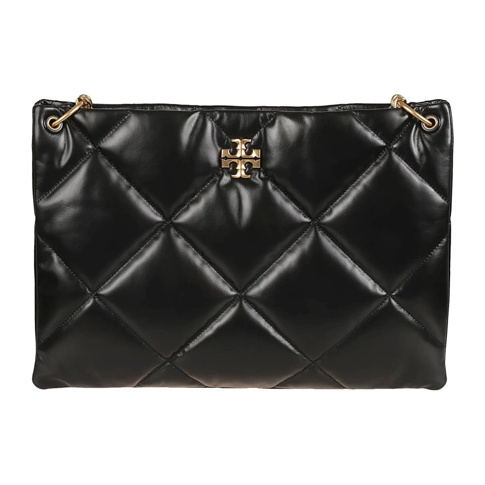 TORY BURCH Zwarte Diamond Quilted Hobo Tas Black Dames
