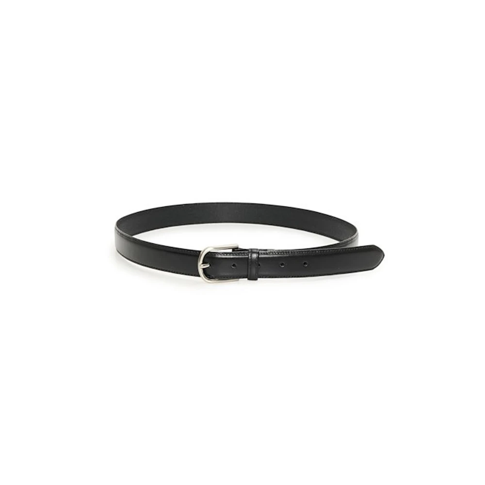 Inwear Black Belts, Female, M/L, Leather Belt With Oval Buckle