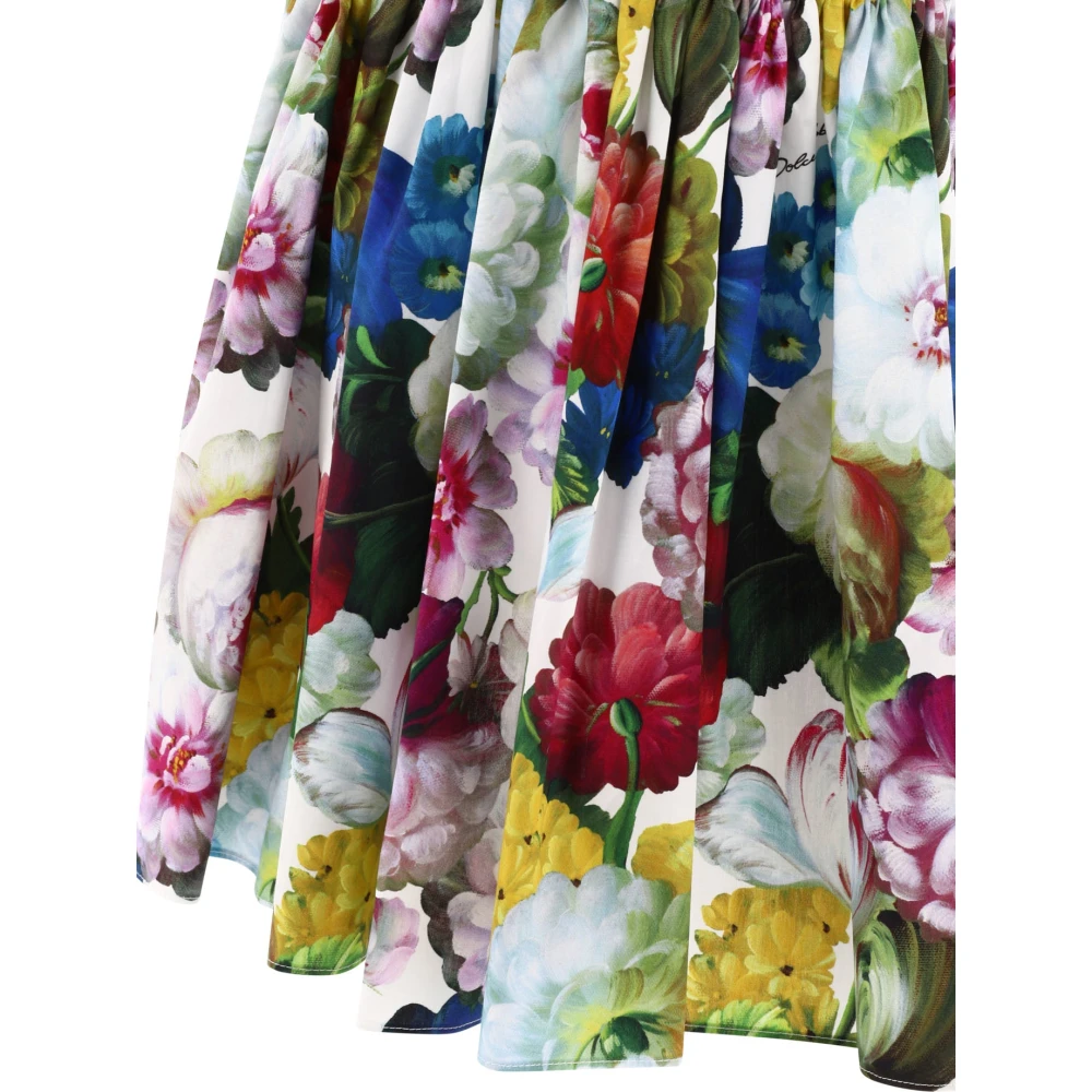 Dolce & Gabbana Katoenen rok met nachtbloemenprint Multicolor Dames