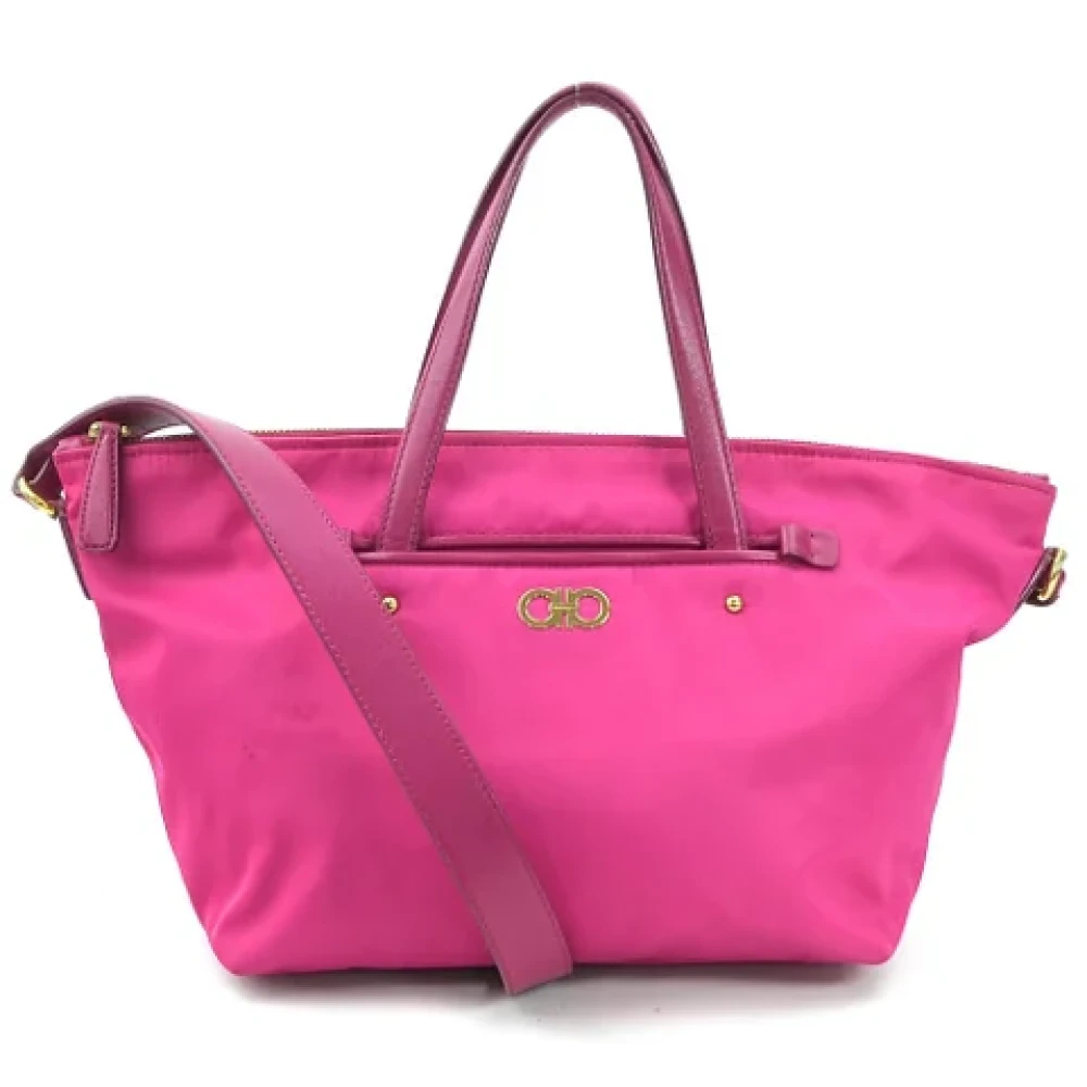 Salvatore Ferragamo Pre-owned Fabric handbags Pink Dames