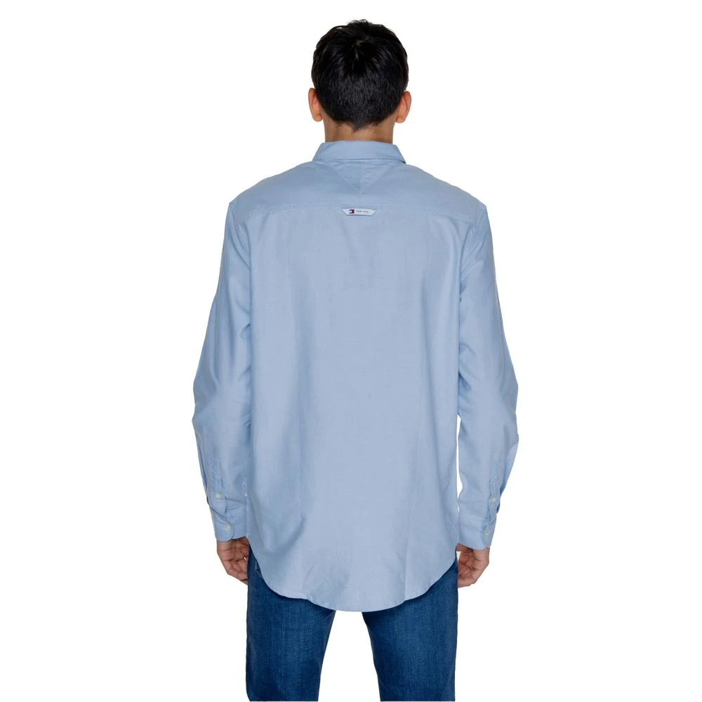 Tommy Jeans Blauw Katoenen Overhemd Herfst Winter Blue Heren