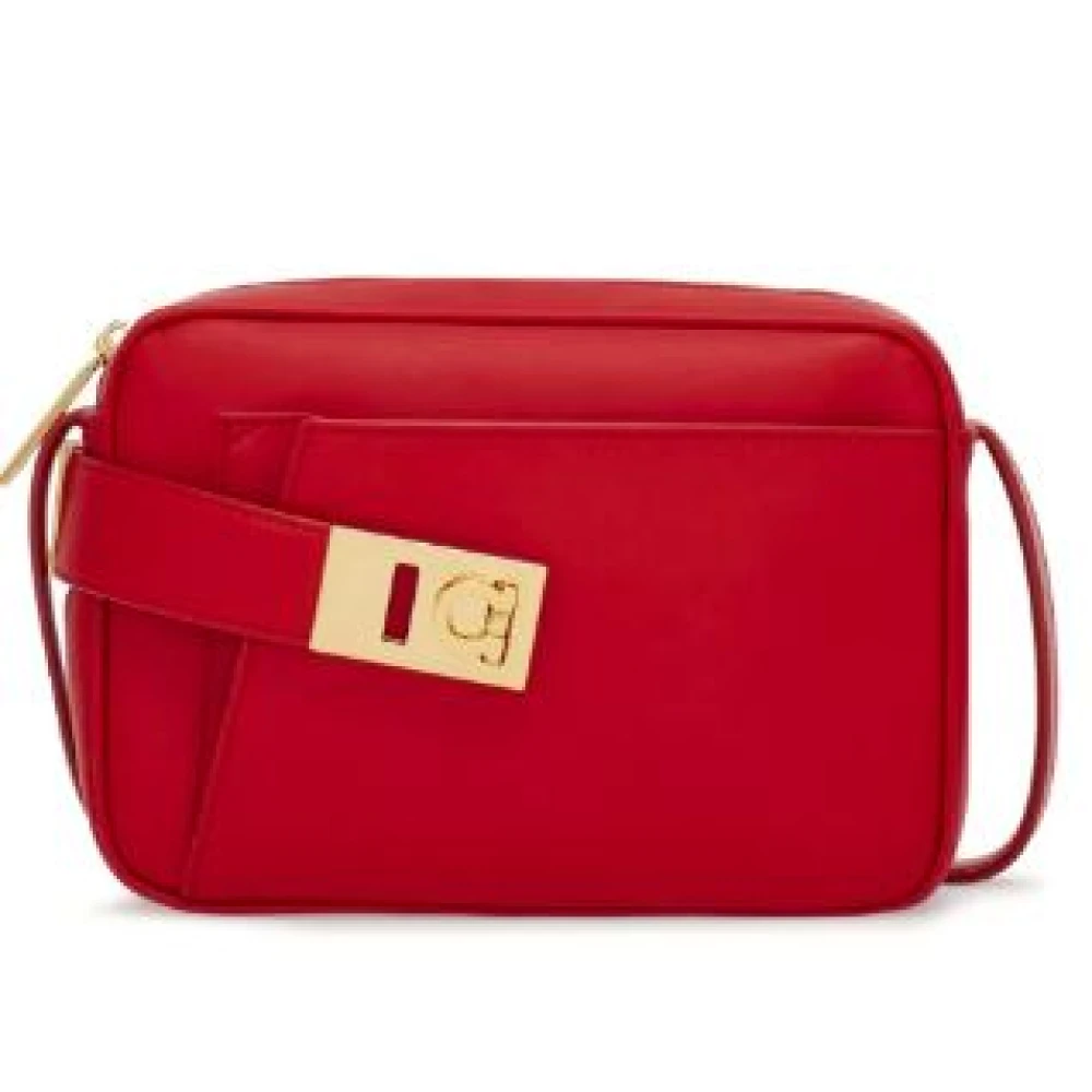 Salvatore Ferragamo Rode Schoudertas met Strikgesp Red Dames