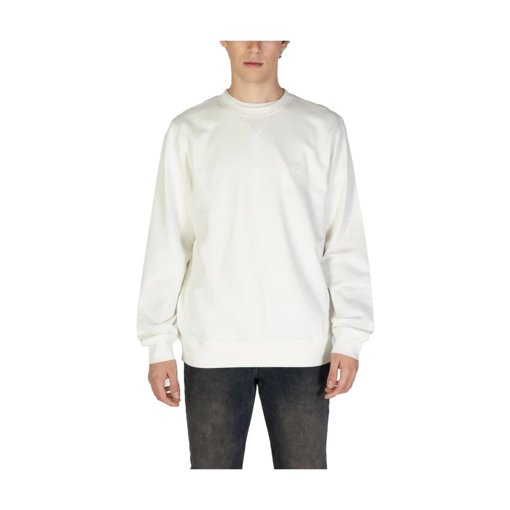 Hugo Boss Katoenen pullover voor mannen White Heren