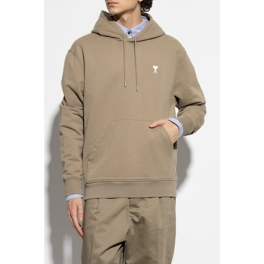 Ami Paris De Coeur Hoodie Green Heren