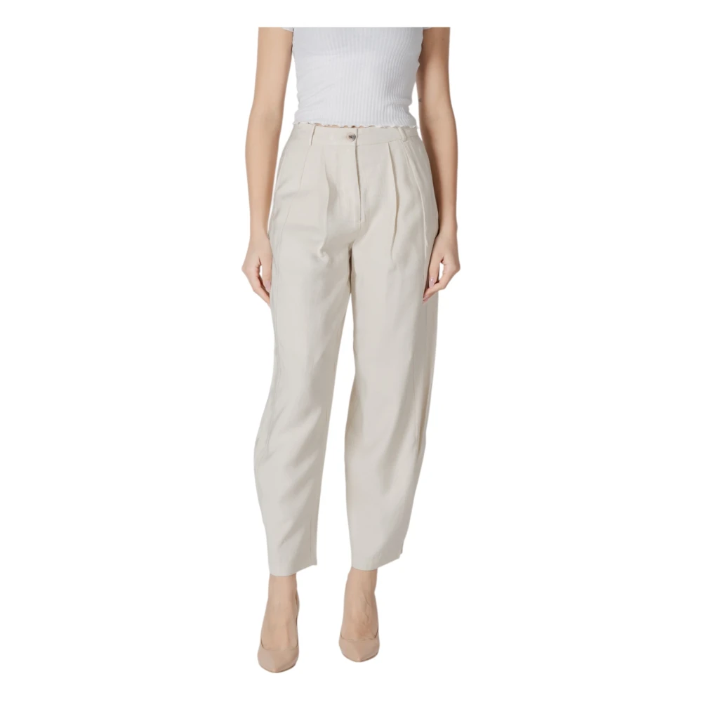 Vila Witte Viscose-Blend Zomerbroek White Dames