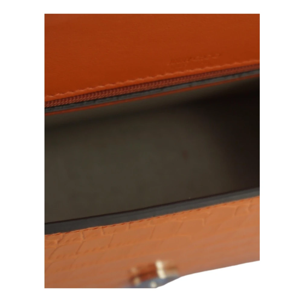 Jimmy Choo Gestempeld leren bovenhandvat schoudertas Orange Dames