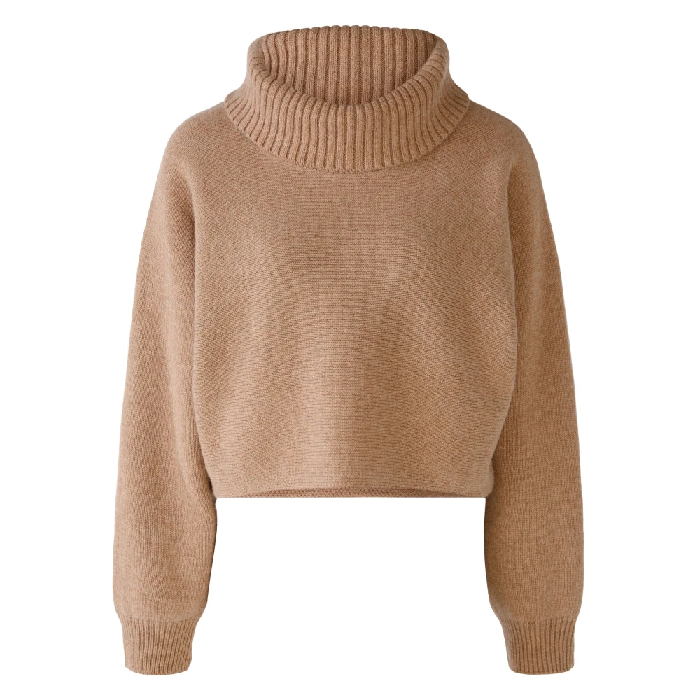 Oui Brun Cropped Turtleneck Sweater