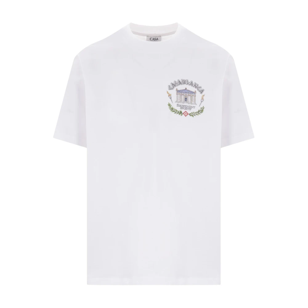 Casablanca Sportief wit katoenen jersey T-shirt White Heren