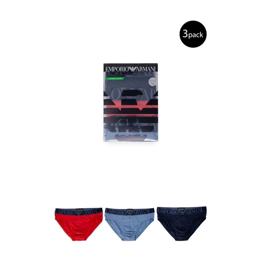 Emporio Armani Blauwe Katoenen Briefs voor Mannen Multicolor Heren