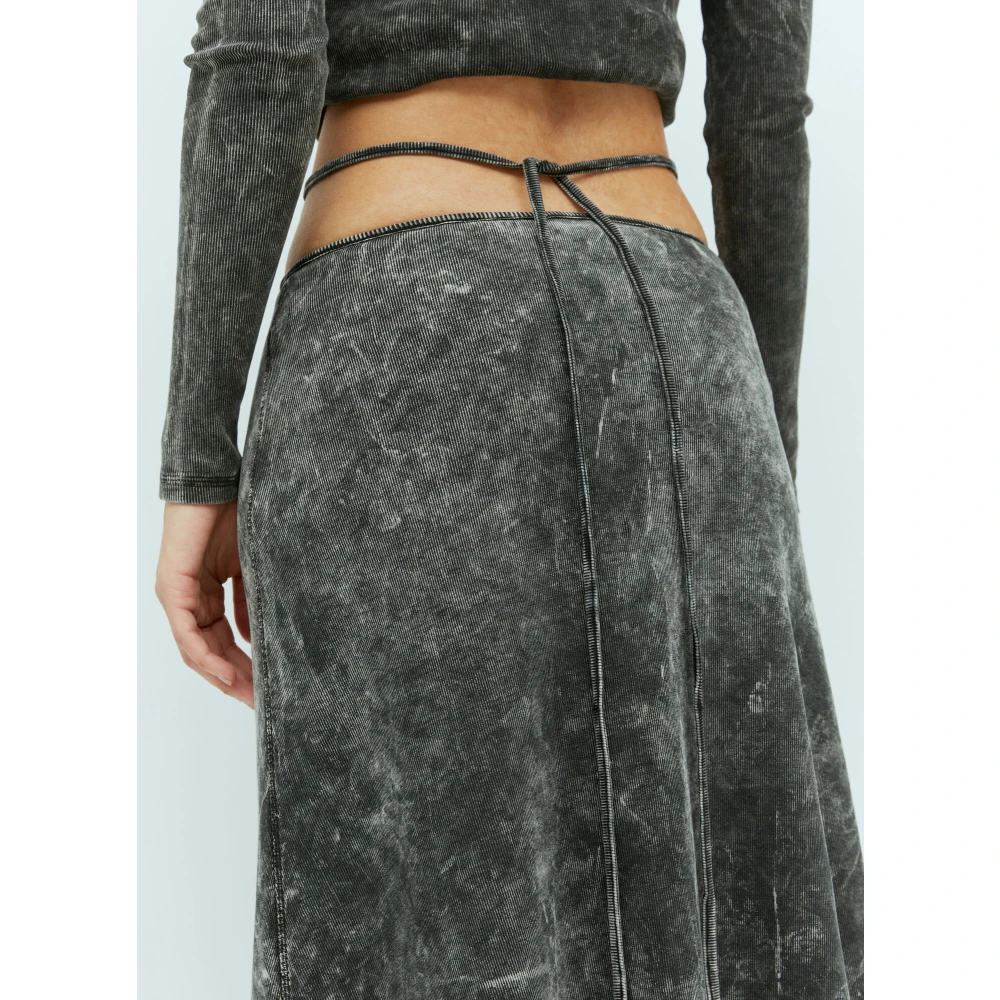Diesel Gemarmerde Wraparound Midi Rok Gray Dames