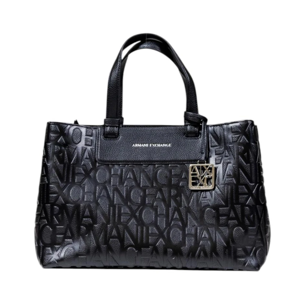Armani Exchange Women's Black Handbag With Shoulder Strap And Inside Pocket