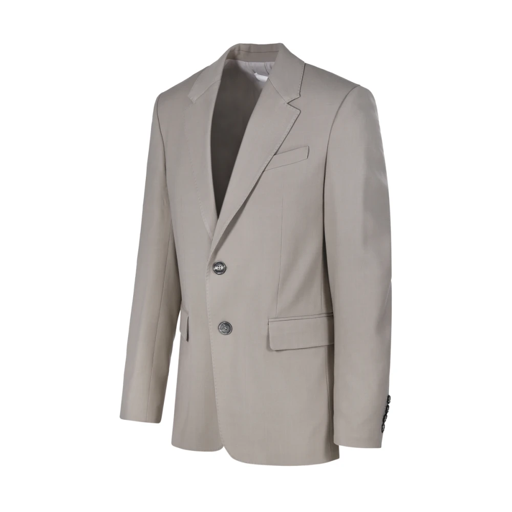 Ami Paris Licht Taupe Twee Knopen Jas Beige Heren