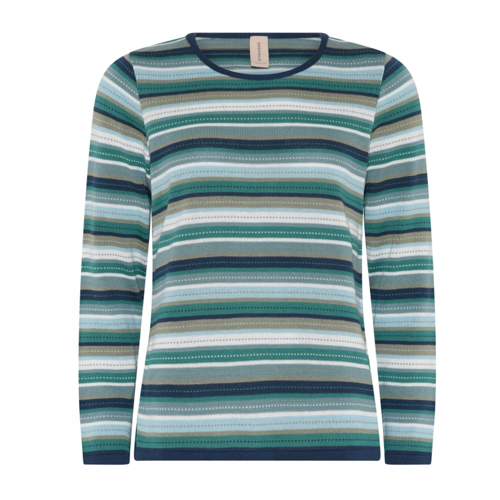 Skovhuus Gestreepte O-Neck Blouse Blauw Groen Multicolor Dames