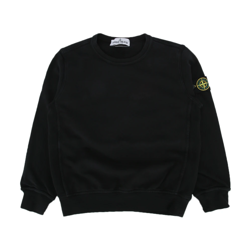 Stone Island Black Kids Sweatshirts, Unisex, 8 Y, Sweatshirt