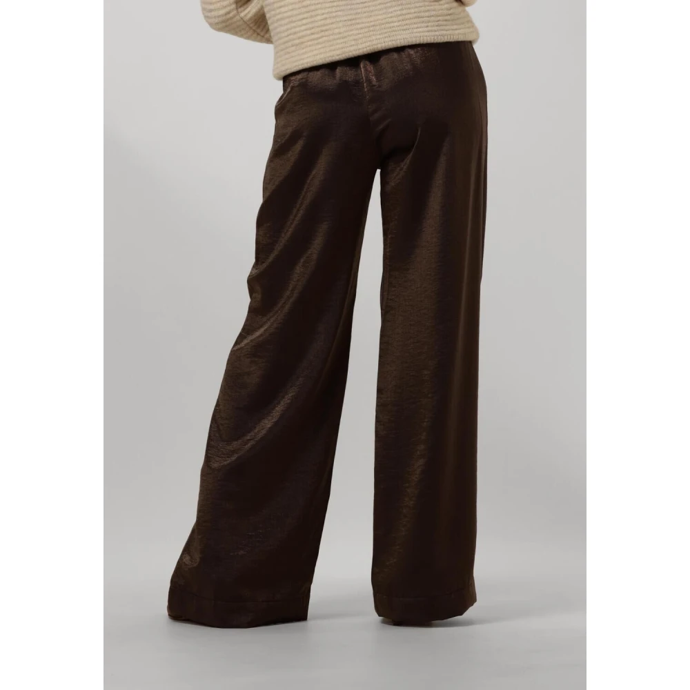 By-Bar Bronze Metallic Wide Leg Pants Brown Dames