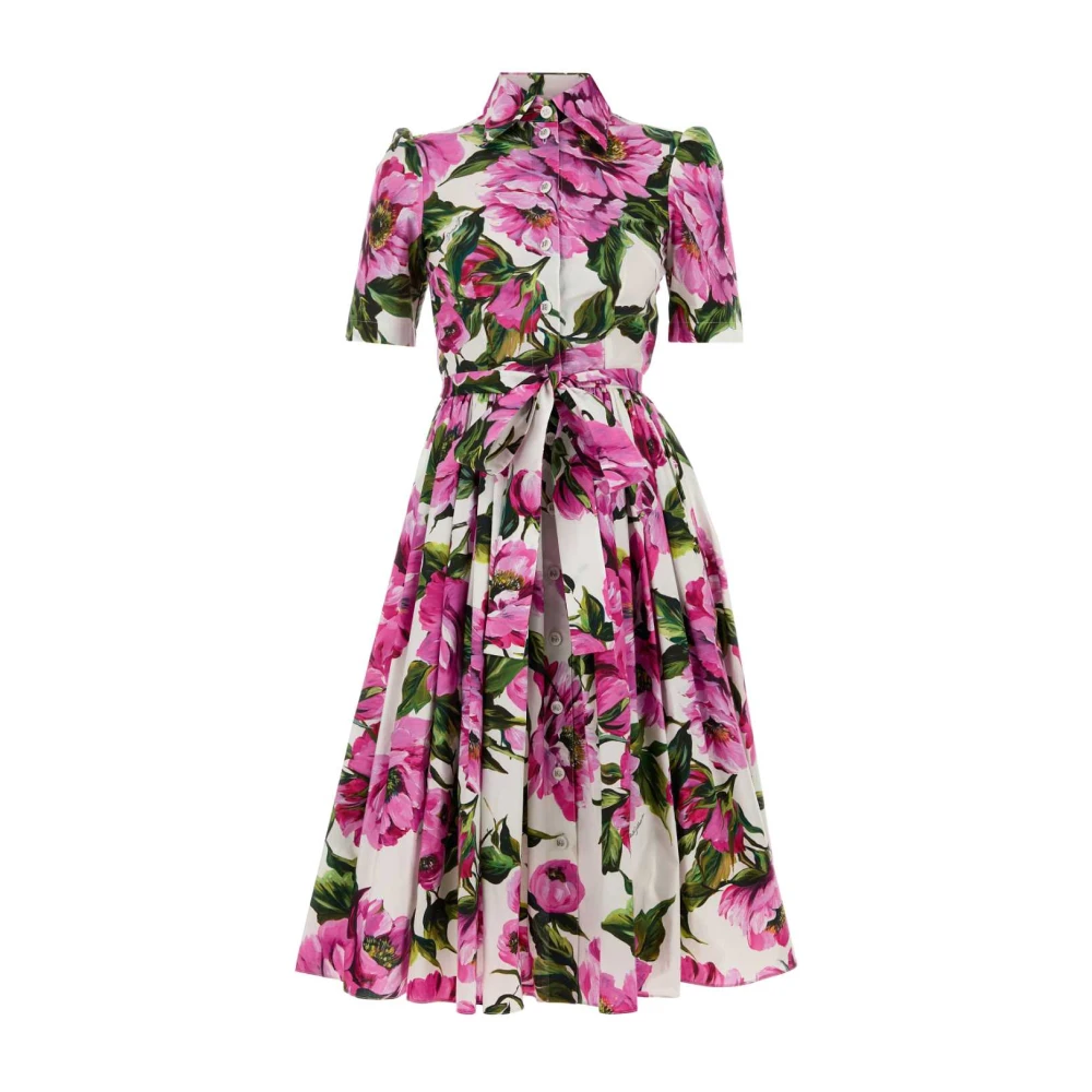 Dolce & Gabbana Poplin Overhemdjurk Multicolor Dames