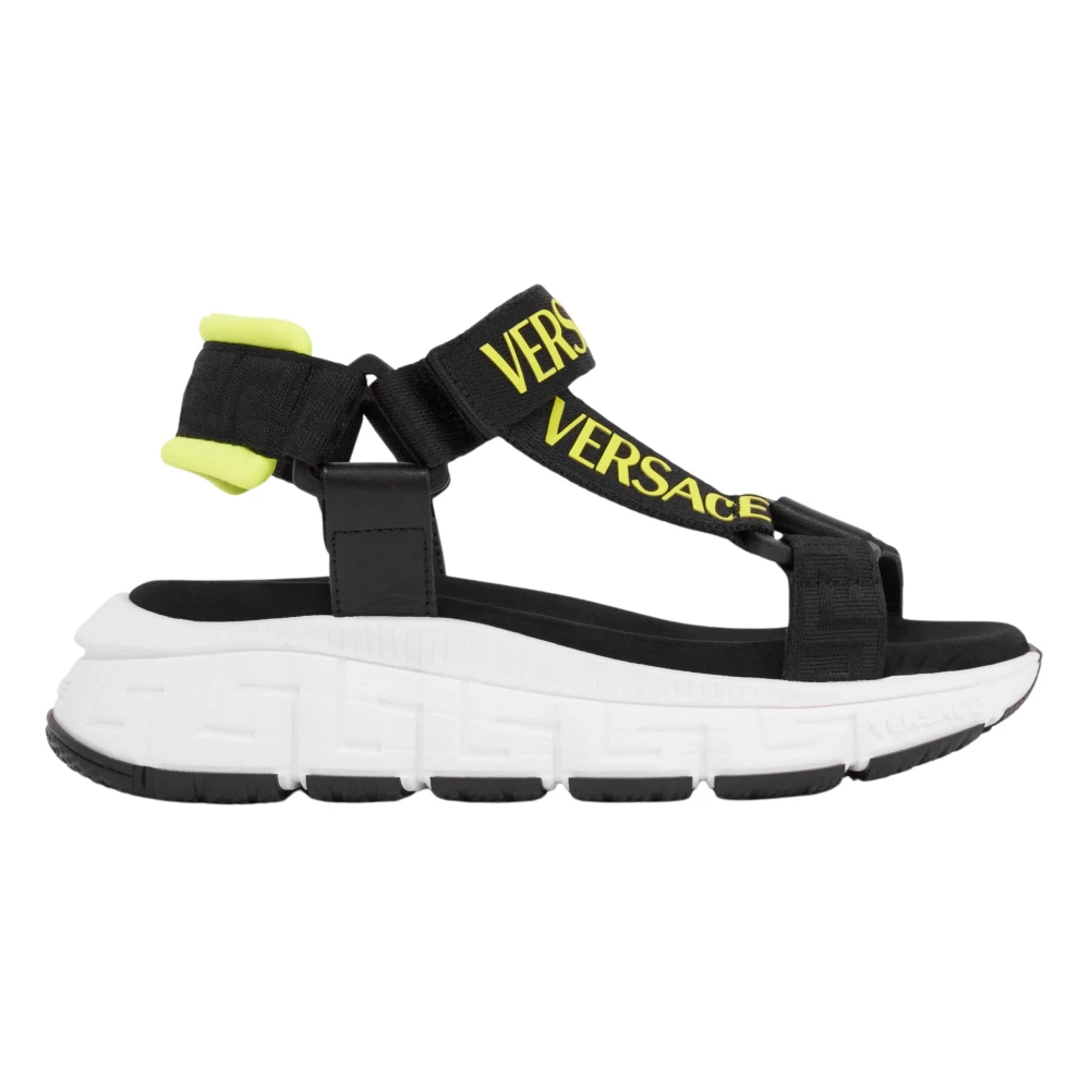 Versace Black Logo Strap Sandals - Female - Kids Sandals - 31 Eu - Kids