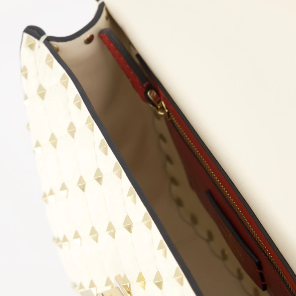 Valentino Garavani Studded Leren Tas Beige Dames