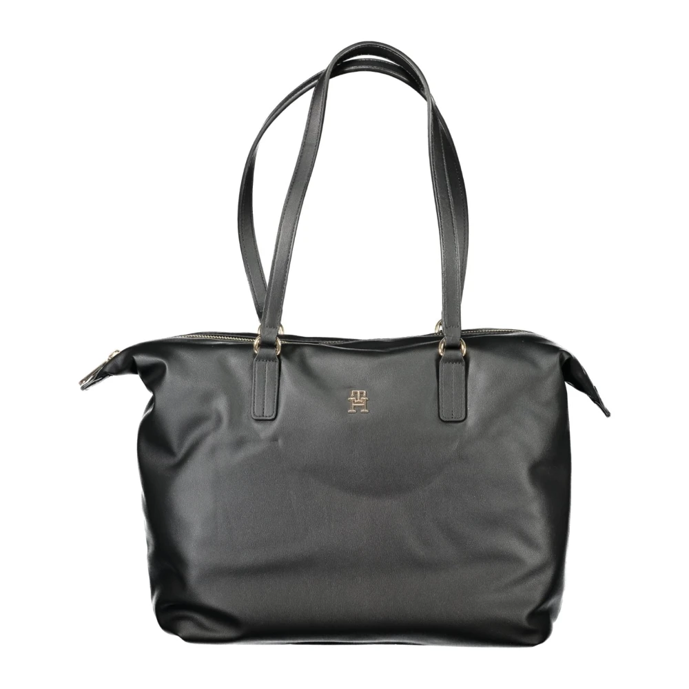 Tommy Hilfiger Zwarte dames schoudertas met logo Black Dames
