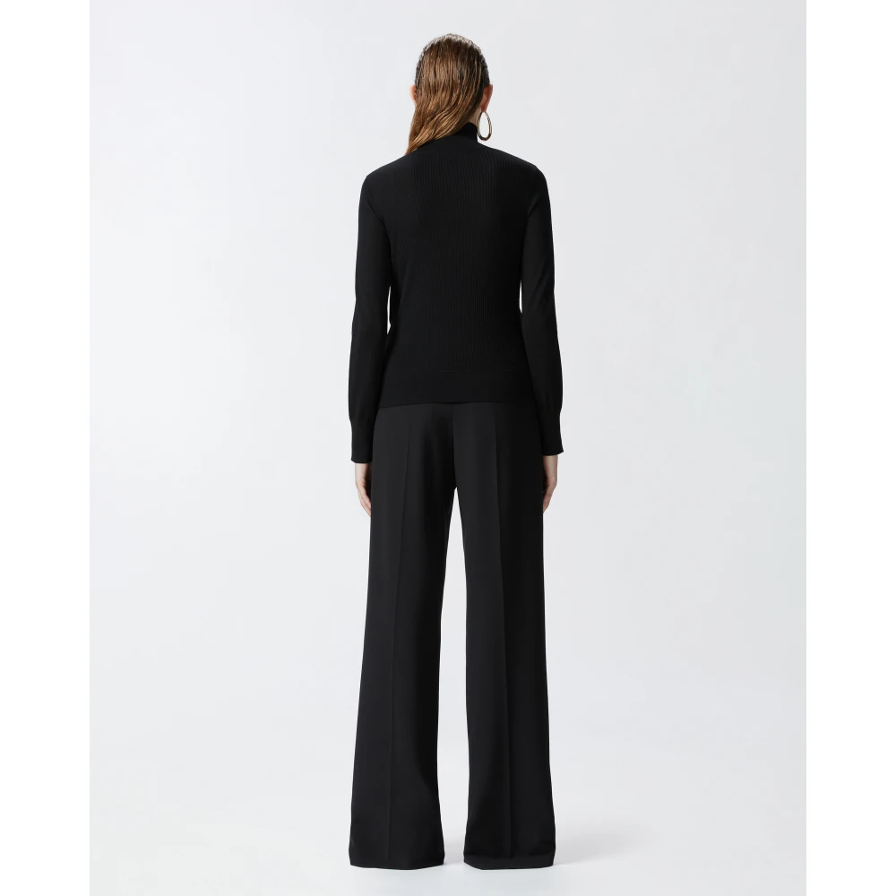 pinko Geribbelde coltrui trui Black Dames