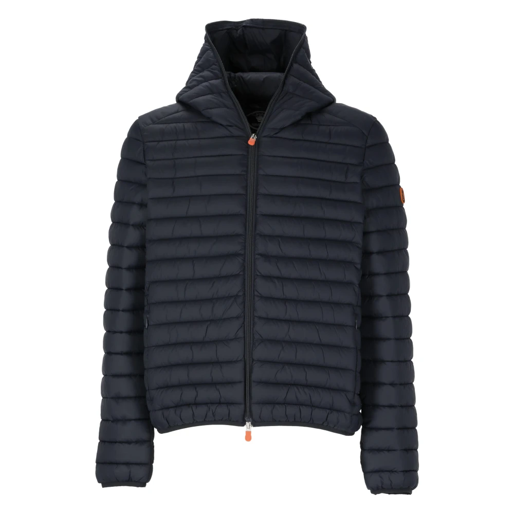 Save The Duck Blauwe Gewatteerde Jas met Capuchon Blue Heren