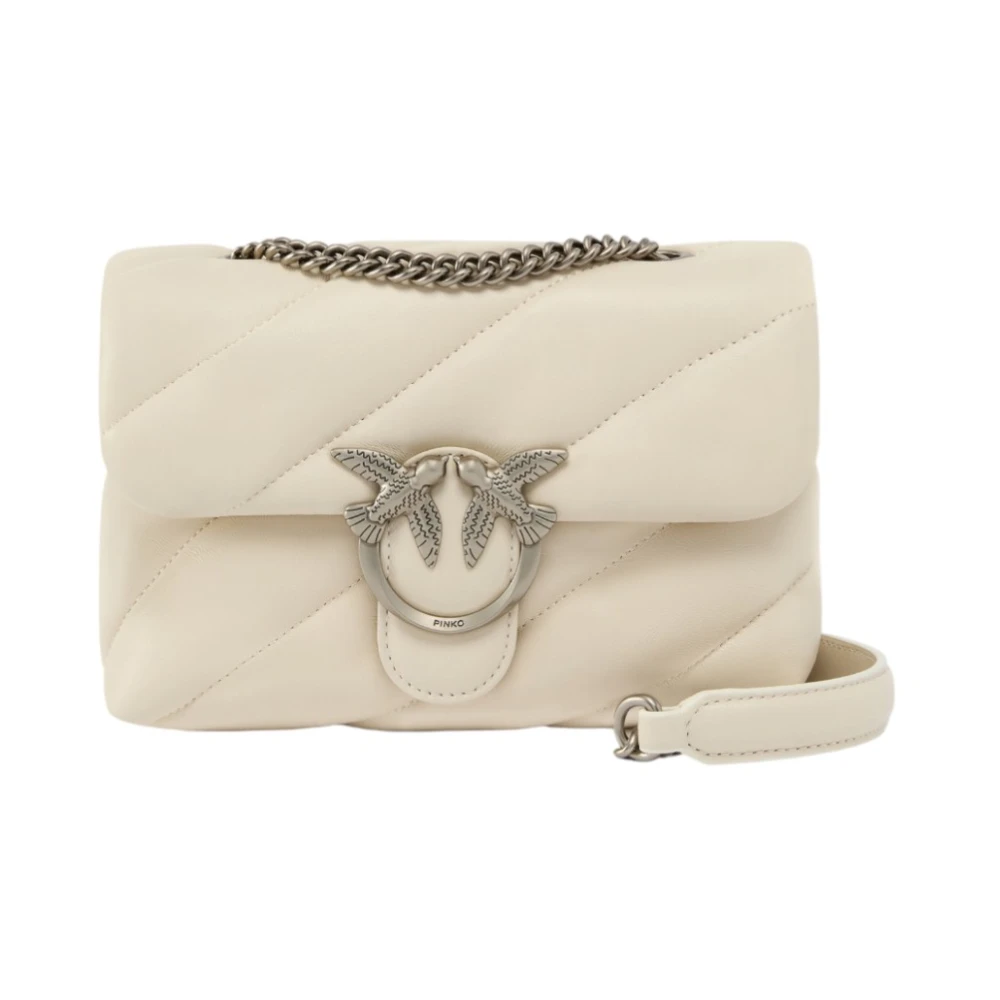 Pinko Love Puff Mini Cl Sheep Nappa - Female - Cross Body Bags - White - One Size - Bags - Image 8