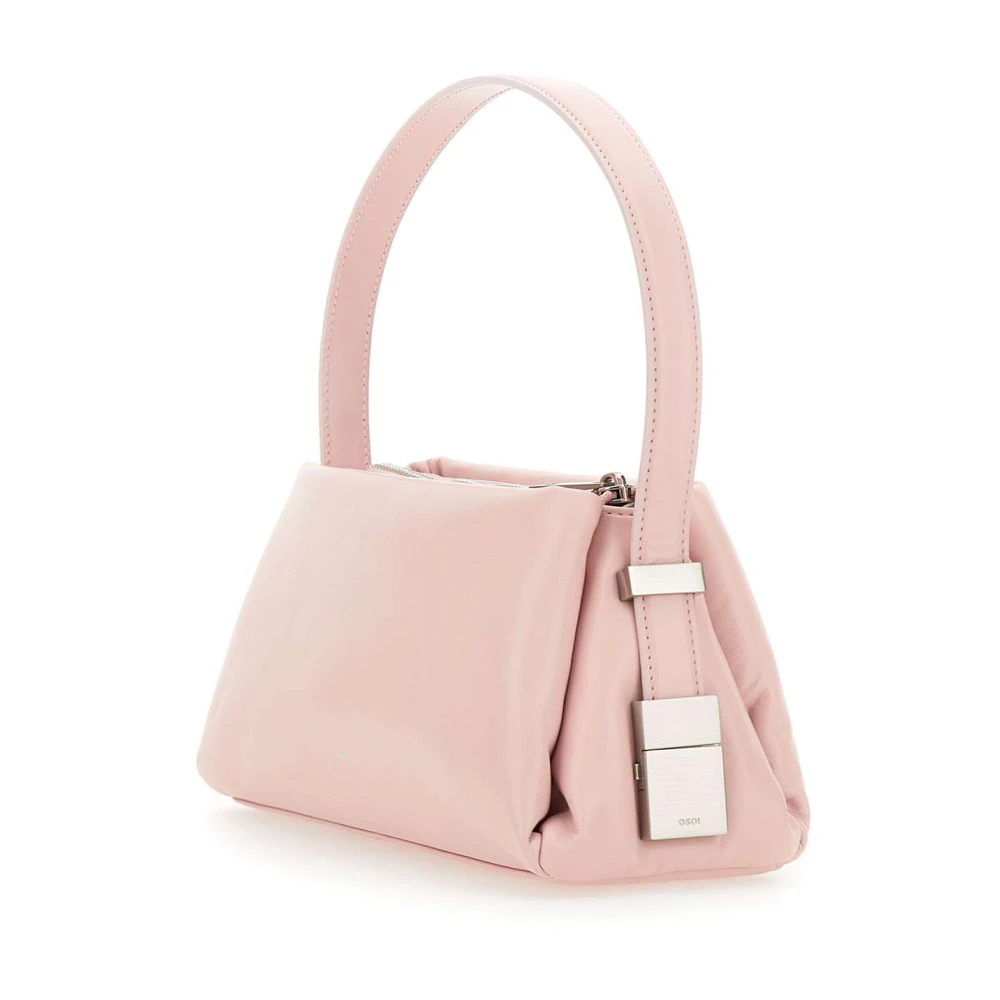 Osoi Roze leren handtas met drie compartimenten Pink Dames