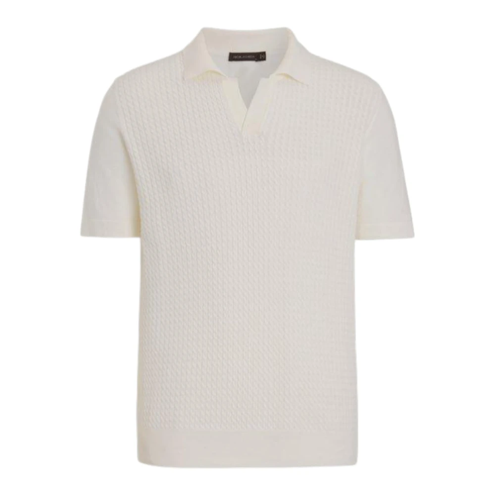 Oscar Jacobson Men's White Polo Shirts, 2XL, Alf Bomuld Polo Skjorte