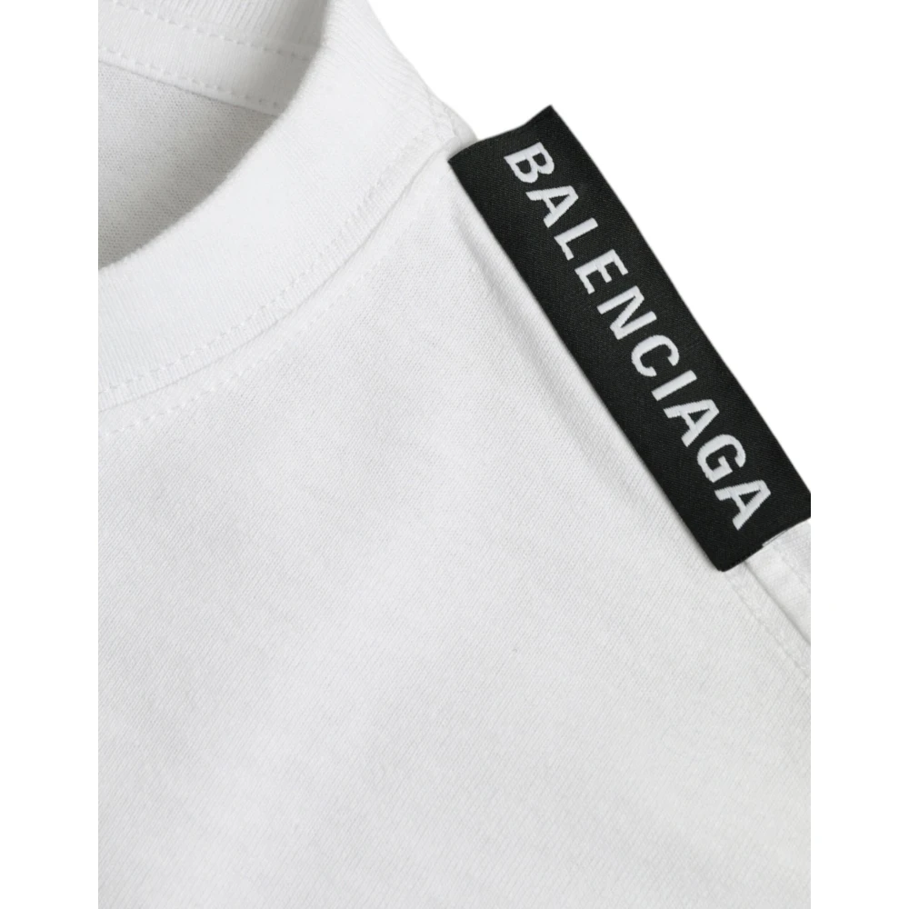 Balenciaga Katoenen T-shirt met Ronde Hals White Heren