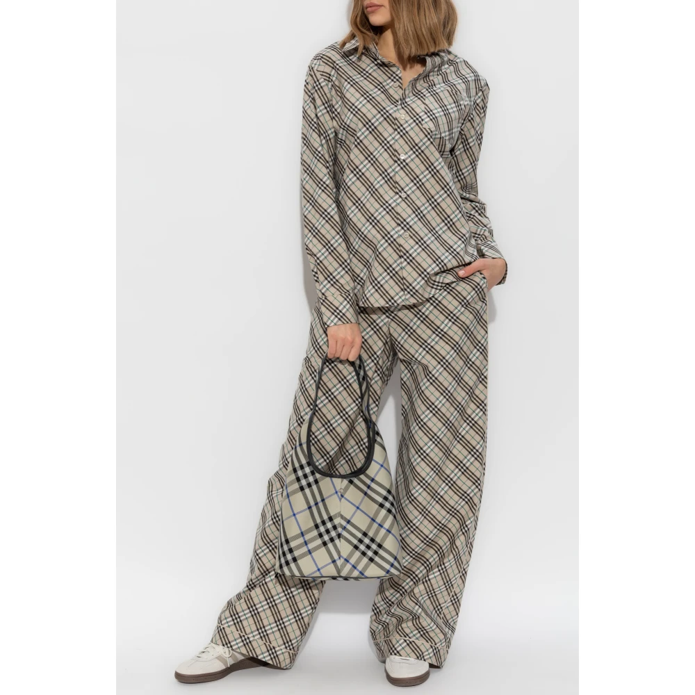 Burberry Geruite Broek Beige Dames