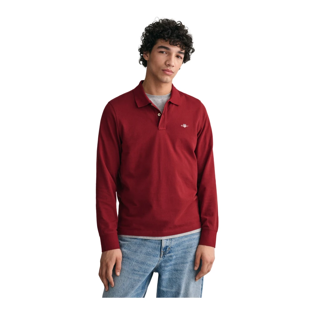 Gant Klassieke Shield Piqué Polo Shirt Red Heren